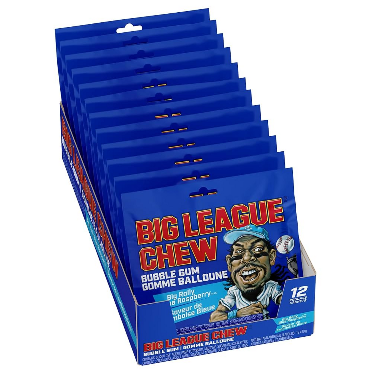 Big League Chew - Bubble Gum - Blue Raspberry (12x60g)