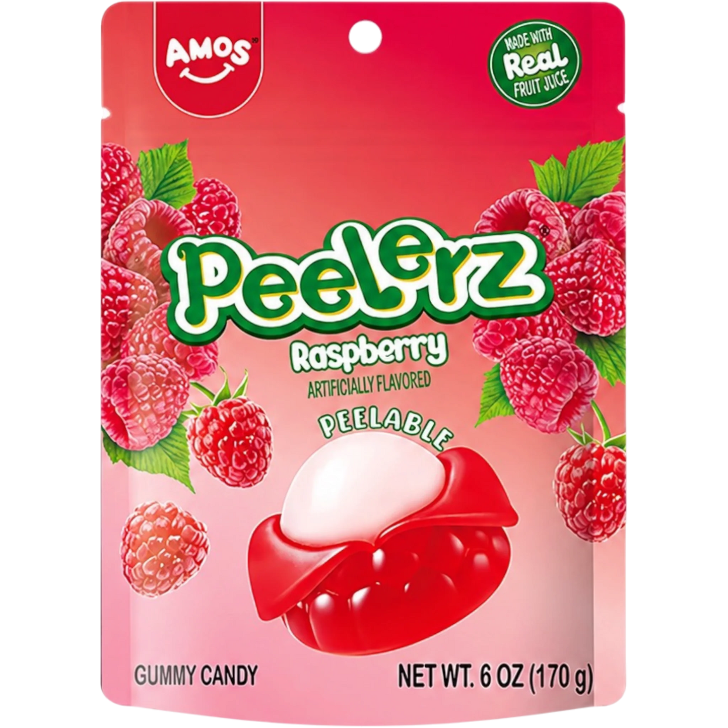 Amos - Gummy Peelerz - Raspberry (12x170g)