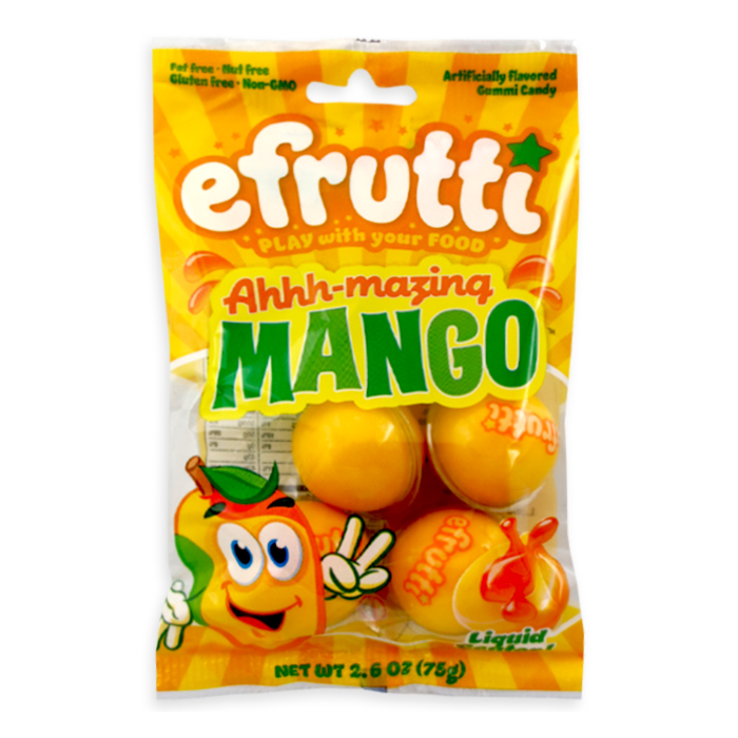 Efrutti - Liquid Center - Gummi Candy - AHHH-MAZING MANGO (12x75g)