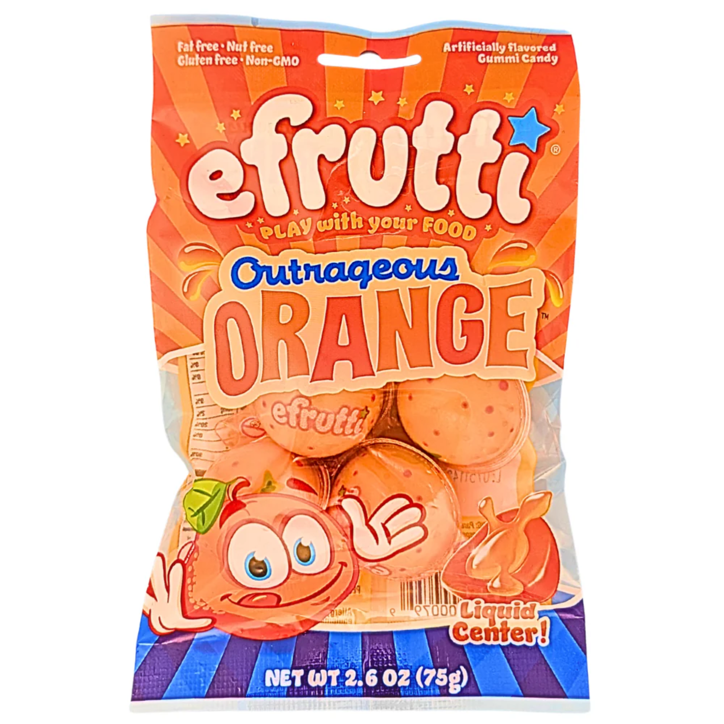 Efrutti - Liquid Center - Gummi Candy - OUTRAGEOUS ORANGE (12x75g)