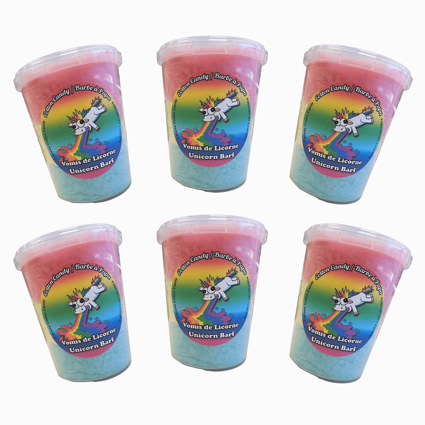 Canada Cotton Candy - Ensemble de 6 - Unicorn Barf