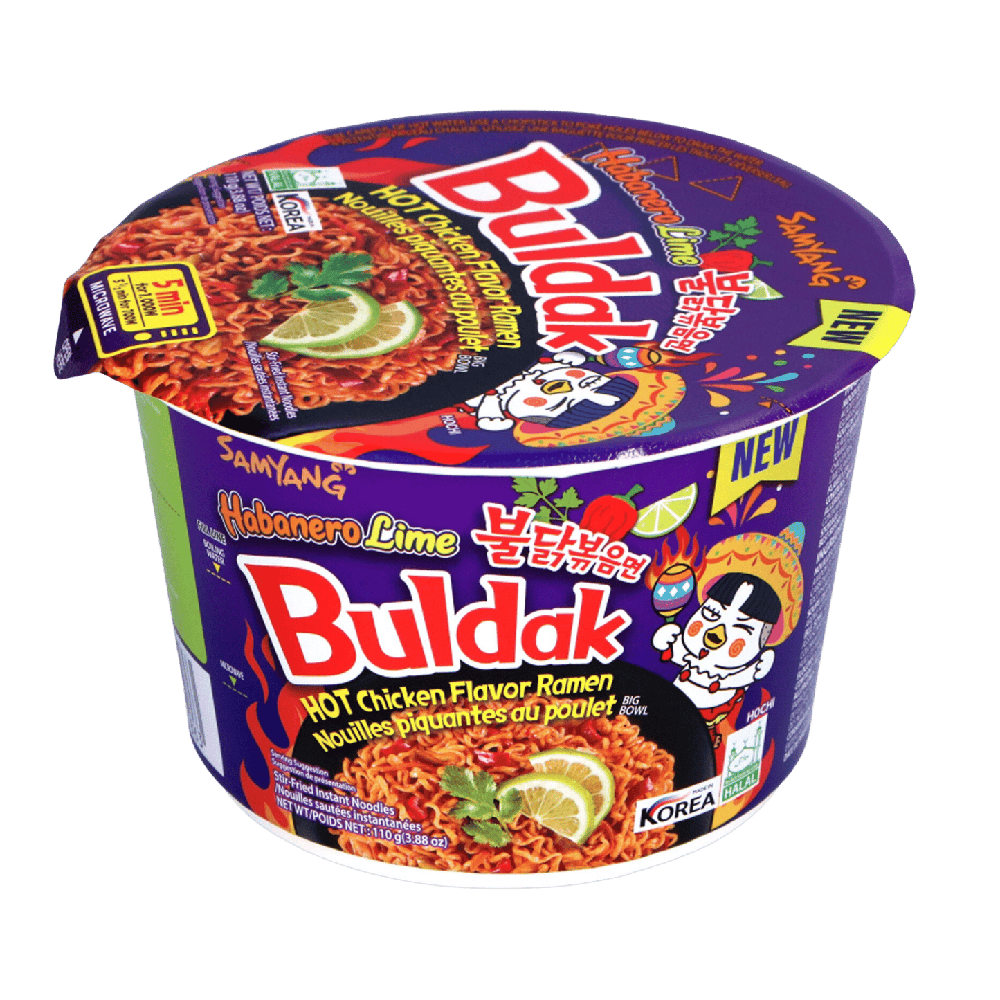 Buldak Ramen Big Bowl - CAISSE de 16 bols - Habanero Lime