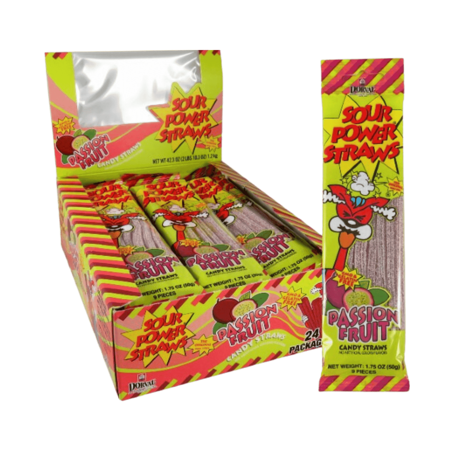 Sour Power Straws - Passionfruit (24x50g)