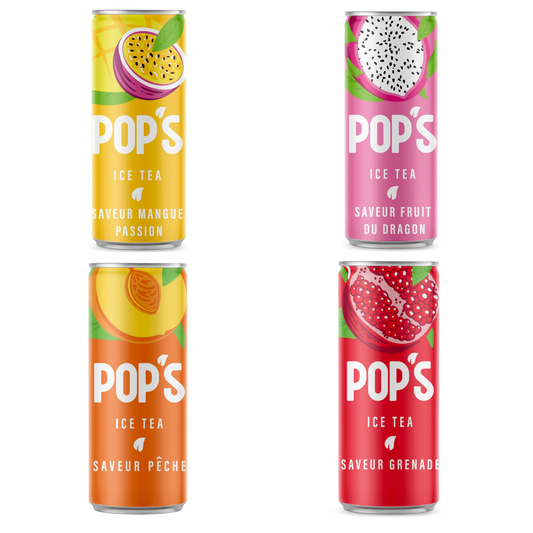 Pop's - Ice Tea - Caisse mixte (6x4 saveurs - 24x330ml)