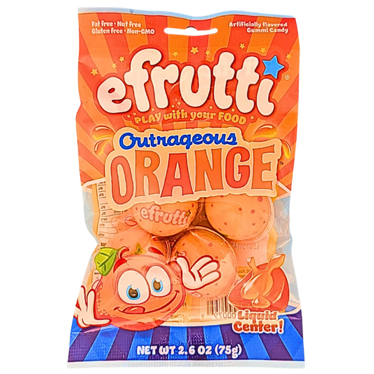 Efrutti - Liquid Center - Gummi Candy - OUTRAGEOUS ORANGE (12x75g)