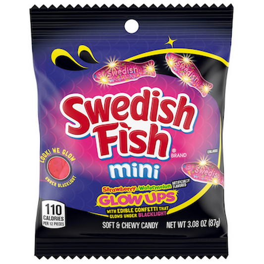 Swedish fish - Glow Ups - Fraise et Melon d'eau (12x87g)