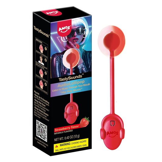 Amos - TastySounds Audio Lollipop - Caisse mixte 6x2 saveurs (12x12g)