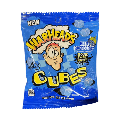 Warheads Cubes - Blue Raspberry (12x99g) Peg bag