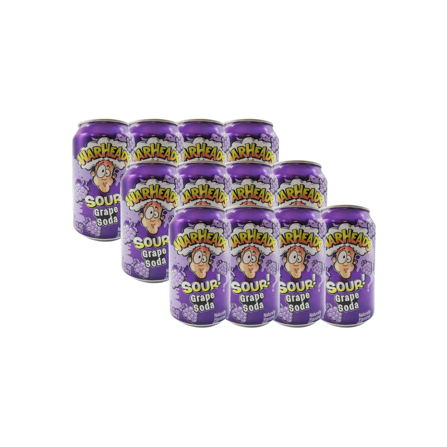 Warheads Sour Soda - Grape (12x355ml)