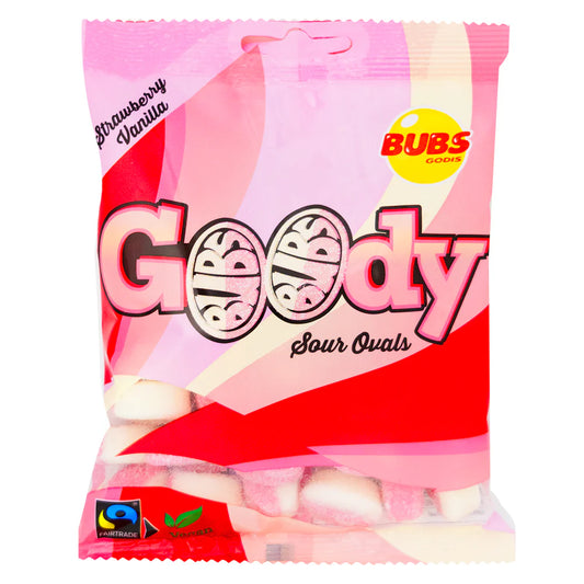 Bonbons suédois - Bubs - Strawberry & Vanilla Sour Ovals (12x90g)